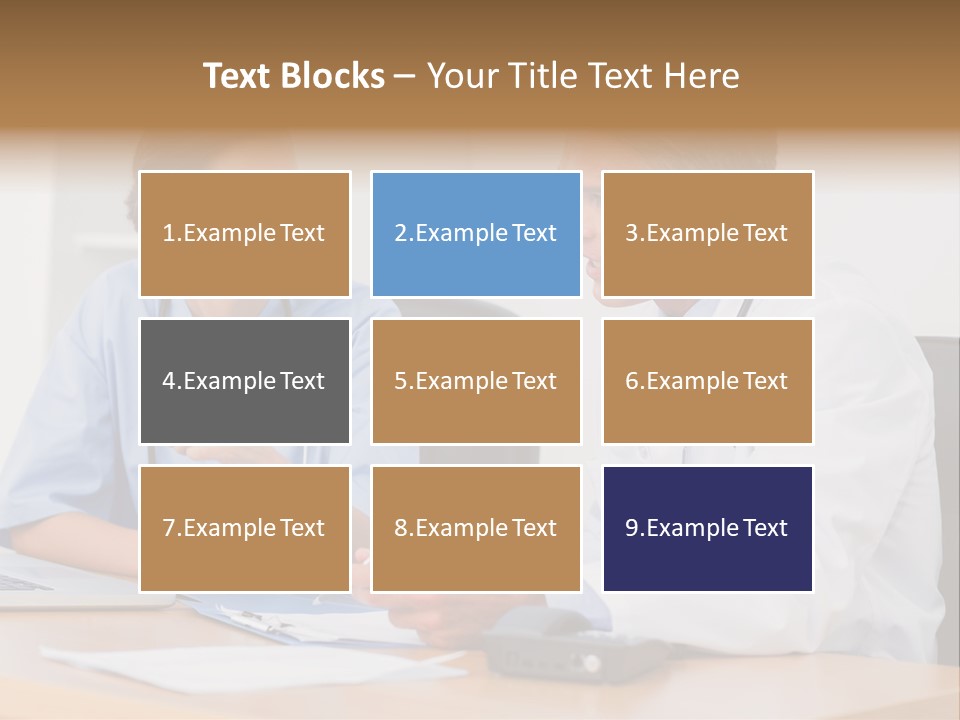 Nurse Pointing Desk PowerPoint Template