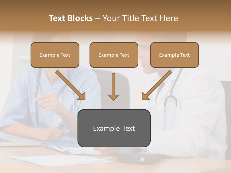 Nurse Pointing Desk PowerPoint Template