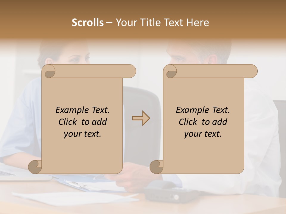 Nurse Pointing Desk PowerPoint Template