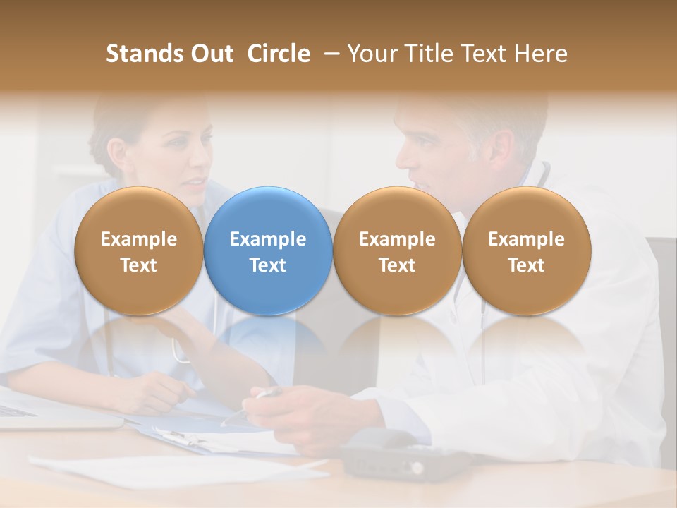 Nurse Pointing Desk PowerPoint Template