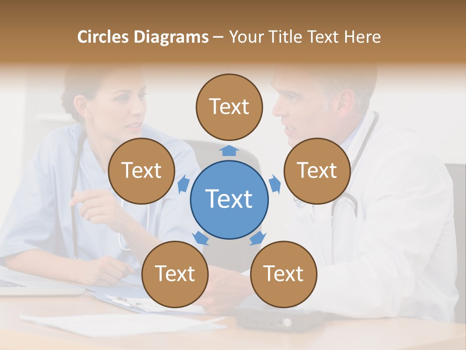 Nurse Pointing Desk PowerPoint Template