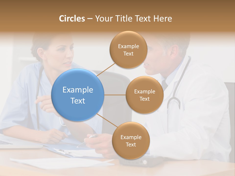 Nurse Pointing Desk PowerPoint Template