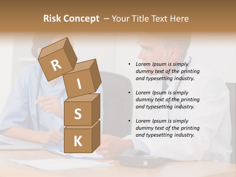 Nurse Pointing Desk PowerPoint Template