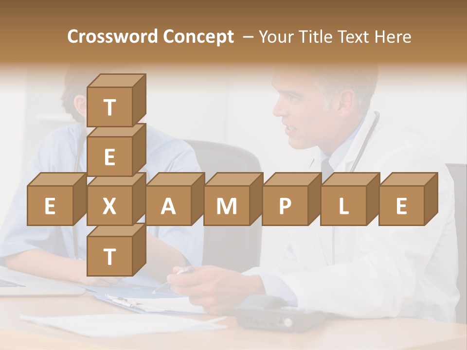 Nurse Pointing Desk PowerPoint Template