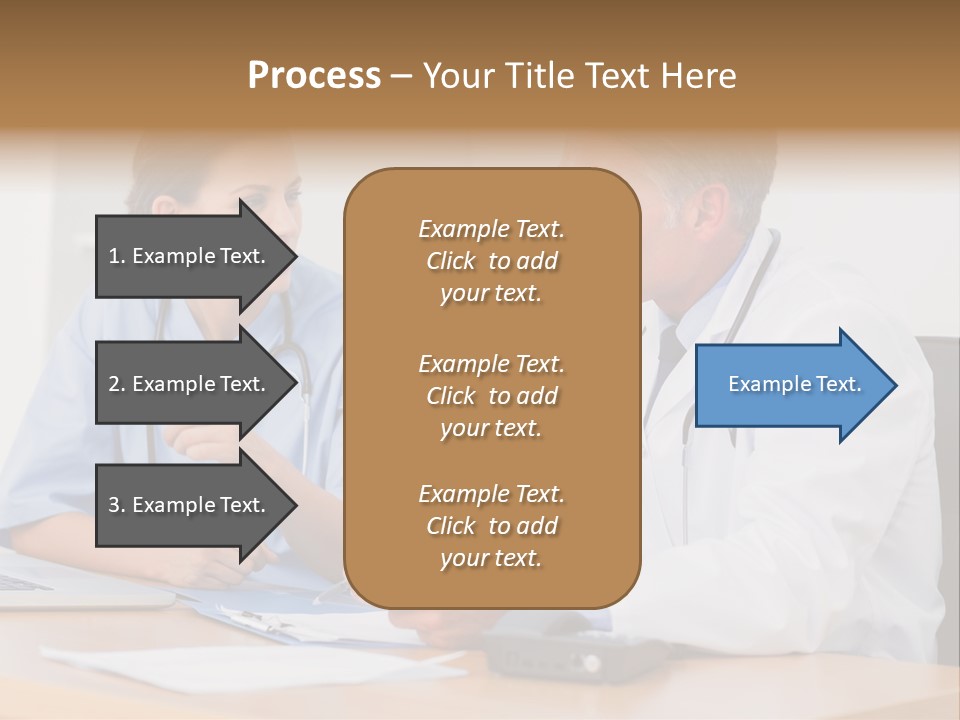 Nurse Pointing Desk PowerPoint Template