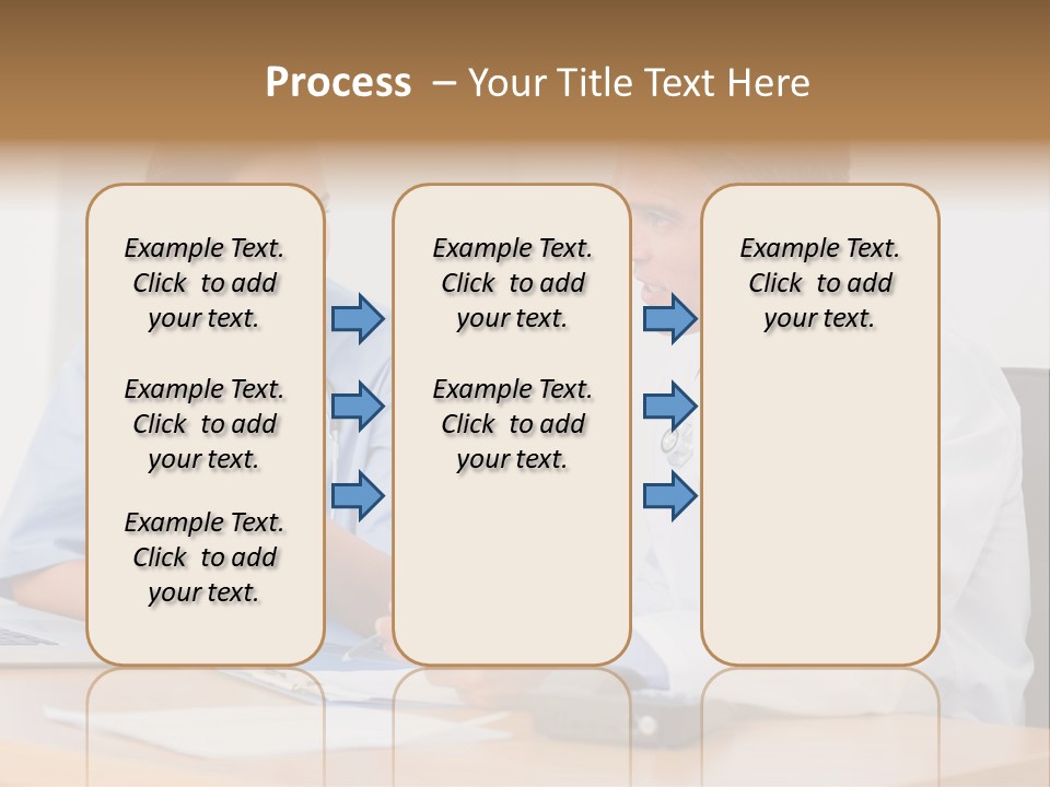 Nurse Pointing Desk PowerPoint Template