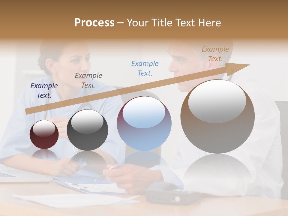 Nurse Pointing Desk PowerPoint Template