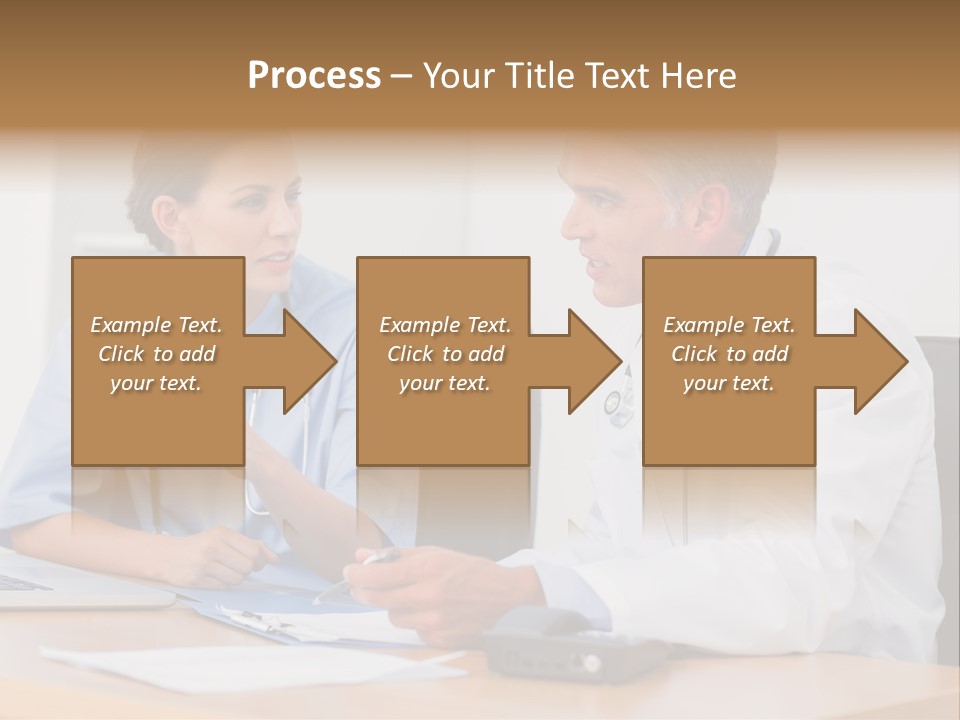 Nurse Pointing Desk PowerPoint Template