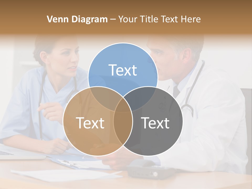 Nurse Pointing Desk PowerPoint Template