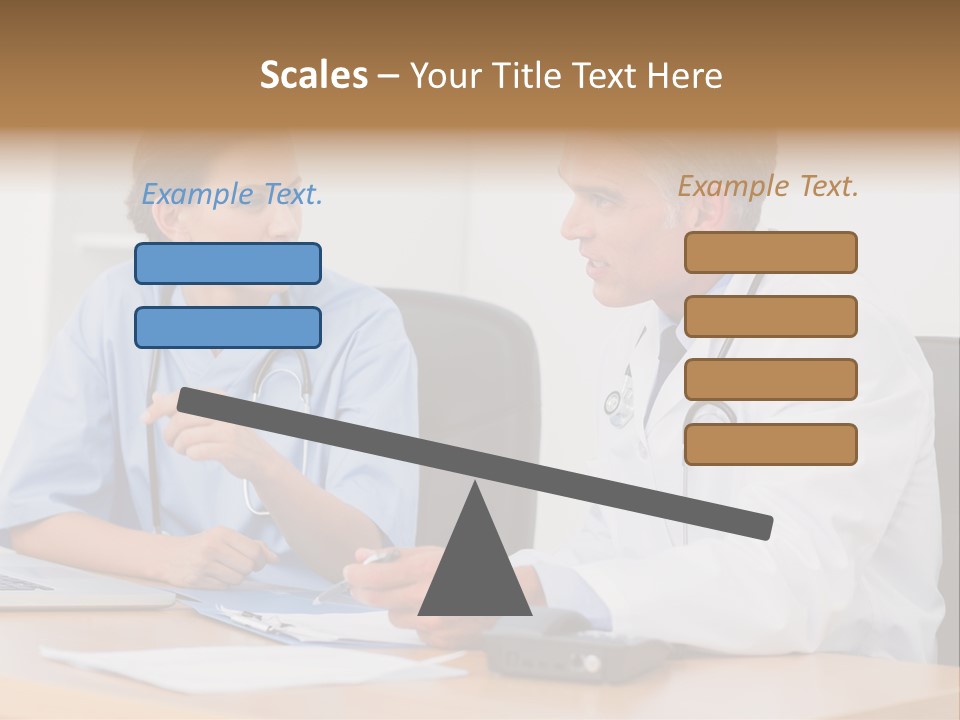 Nurse Pointing Desk PowerPoint Template