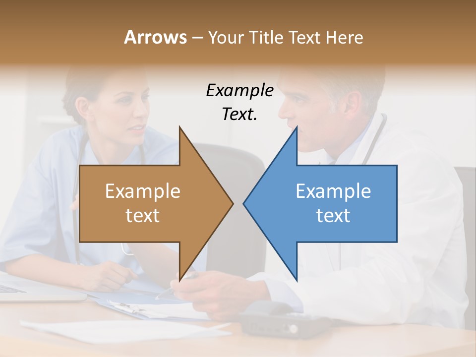 Nurse Pointing Desk PowerPoint Template