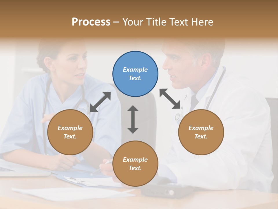 Nurse Pointing Desk PowerPoint Template