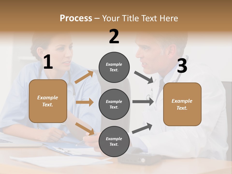 Nurse Pointing Desk PowerPoint Template