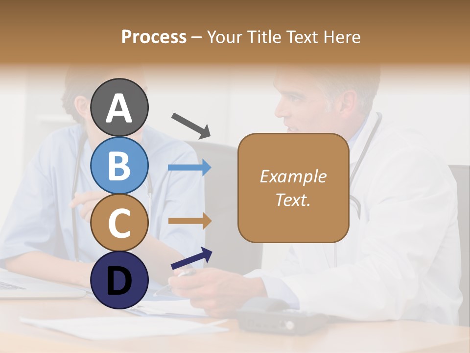 Nurse Pointing Desk PowerPoint Template