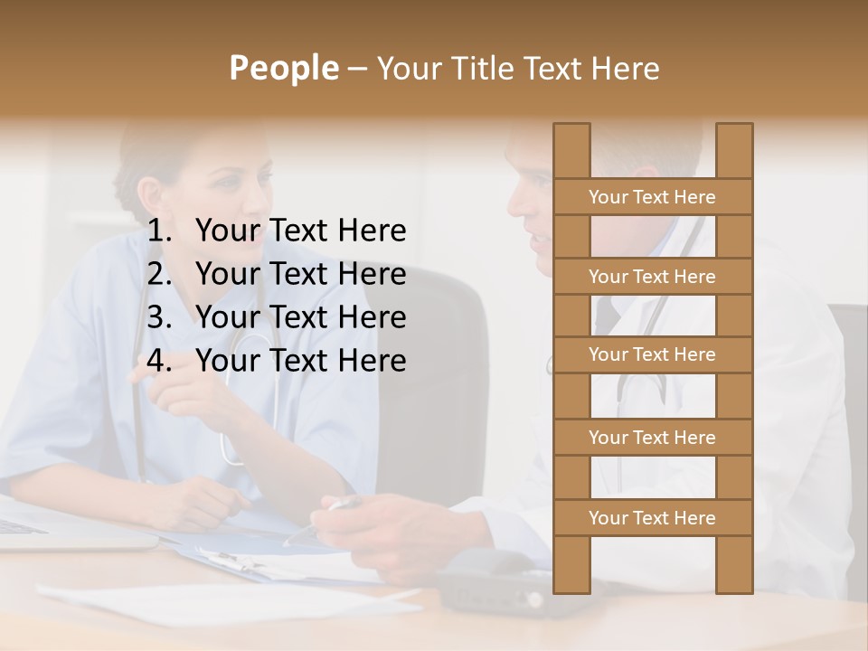 Nurse Pointing Desk PowerPoint Template