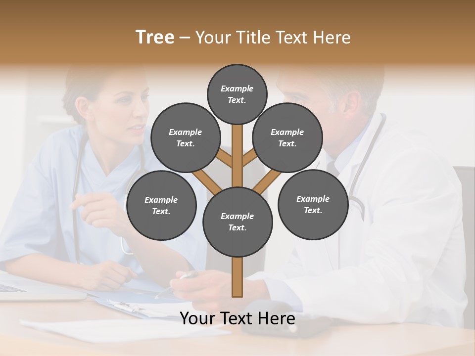 Nurse Pointing Desk PowerPoint Template