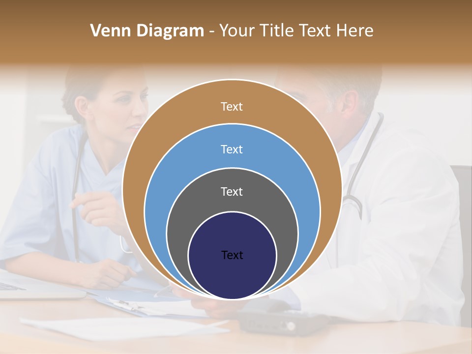 Nurse Pointing Desk PowerPoint Template