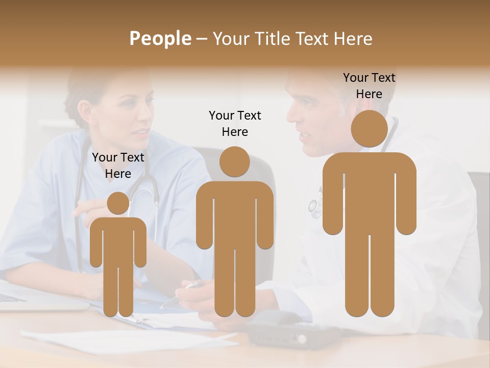 Nurse Pointing Desk PowerPoint Template