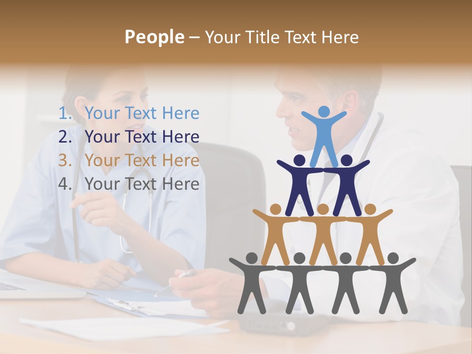 Nurse Pointing Desk PowerPoint Template
