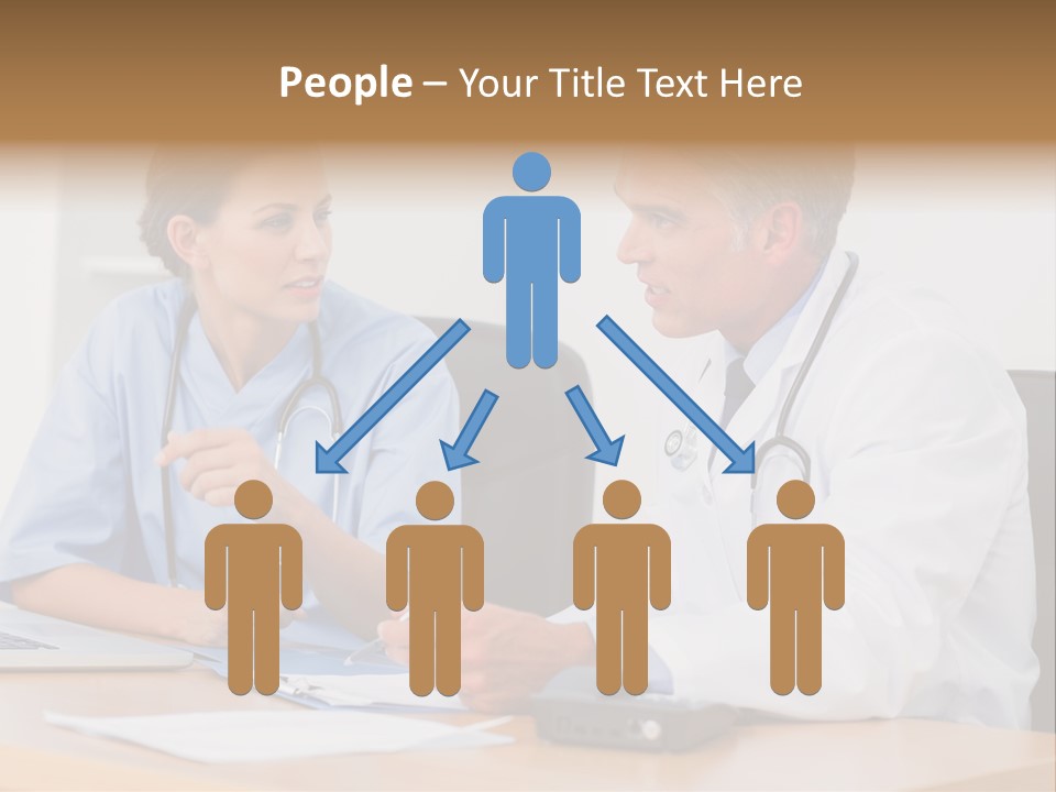 Nurse Pointing Desk PowerPoint Template