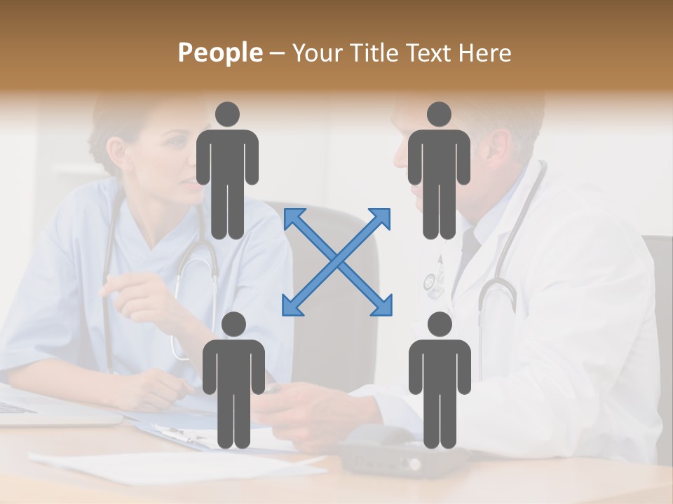 Nurse Pointing Desk PowerPoint Template