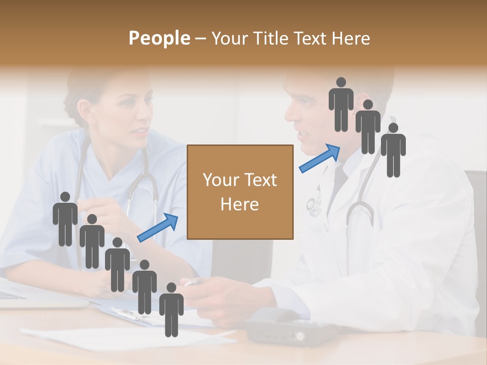 Nurse Pointing Desk PowerPoint Template