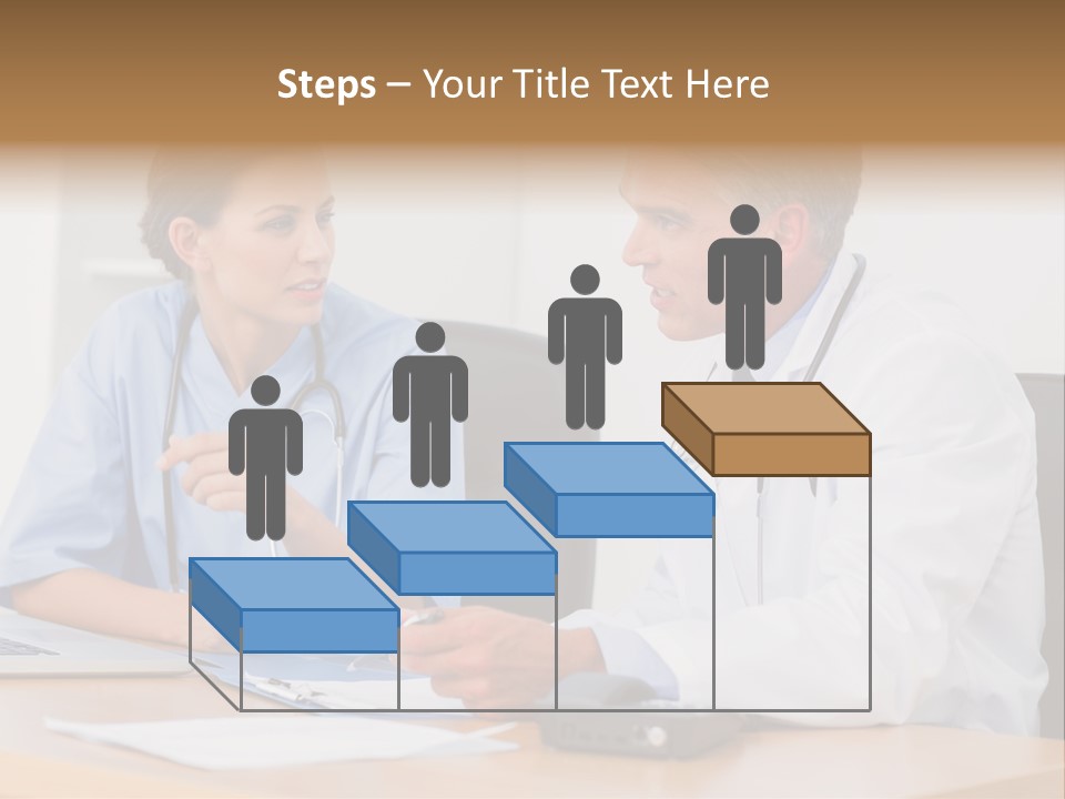 Nurse Pointing Desk PowerPoint Template