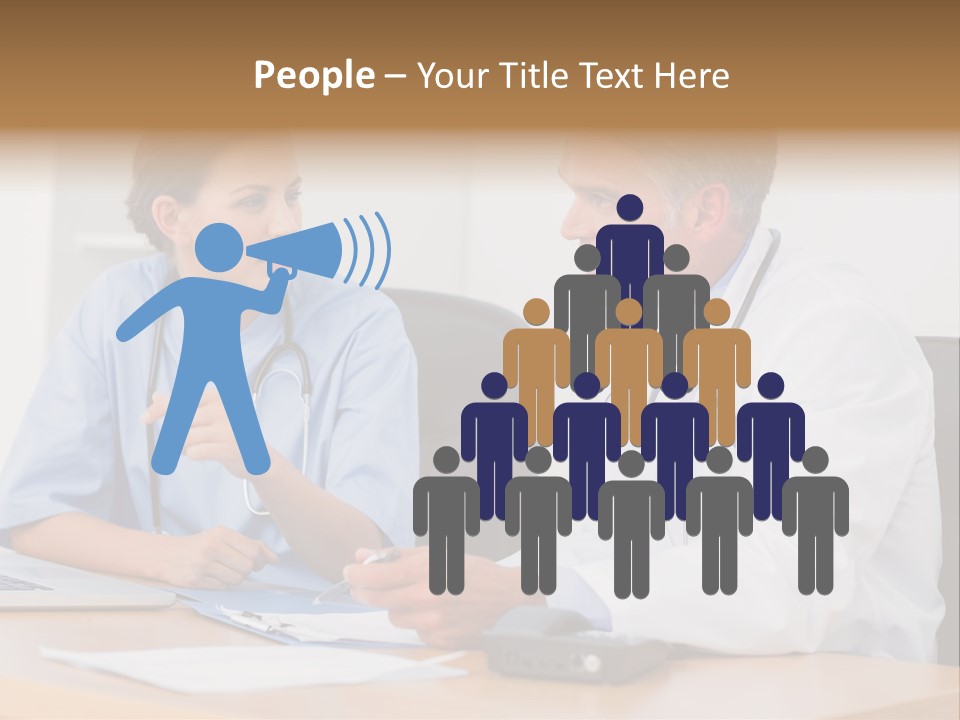 Nurse Pointing Desk PowerPoint Template