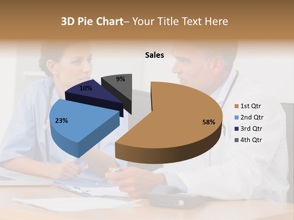 Nurse Pointing Desk PowerPoint Template
