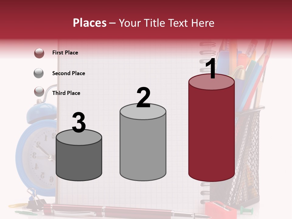 School Paper Supplies PowerPoint Template