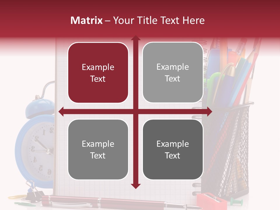 School Paper Supplies PowerPoint Template