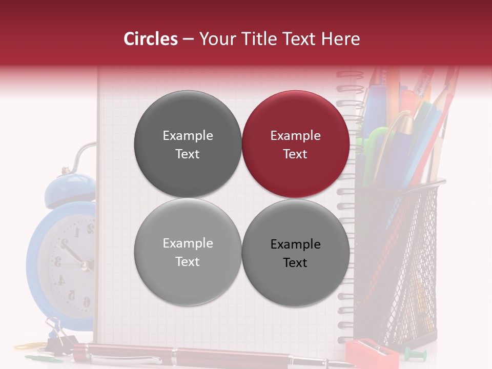 School Paper Supplies PowerPoint Template