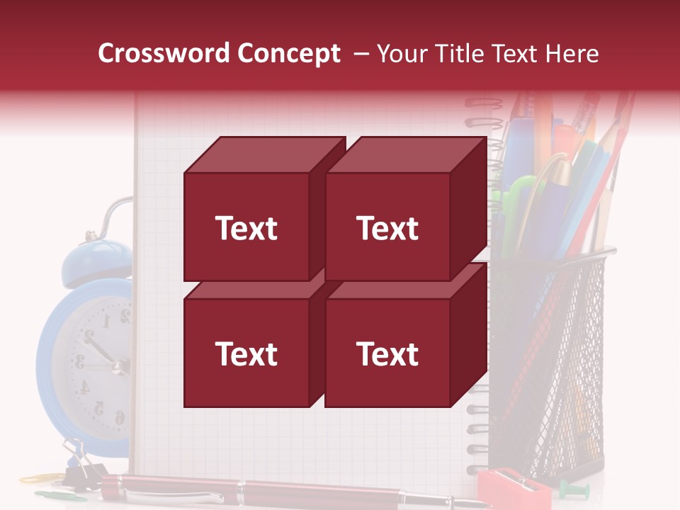 School Paper Supplies PowerPoint Template