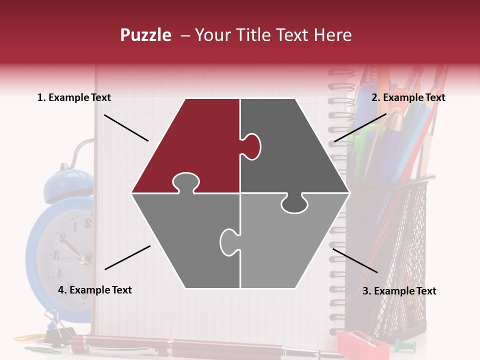 School Paper Supplies PowerPoint Template