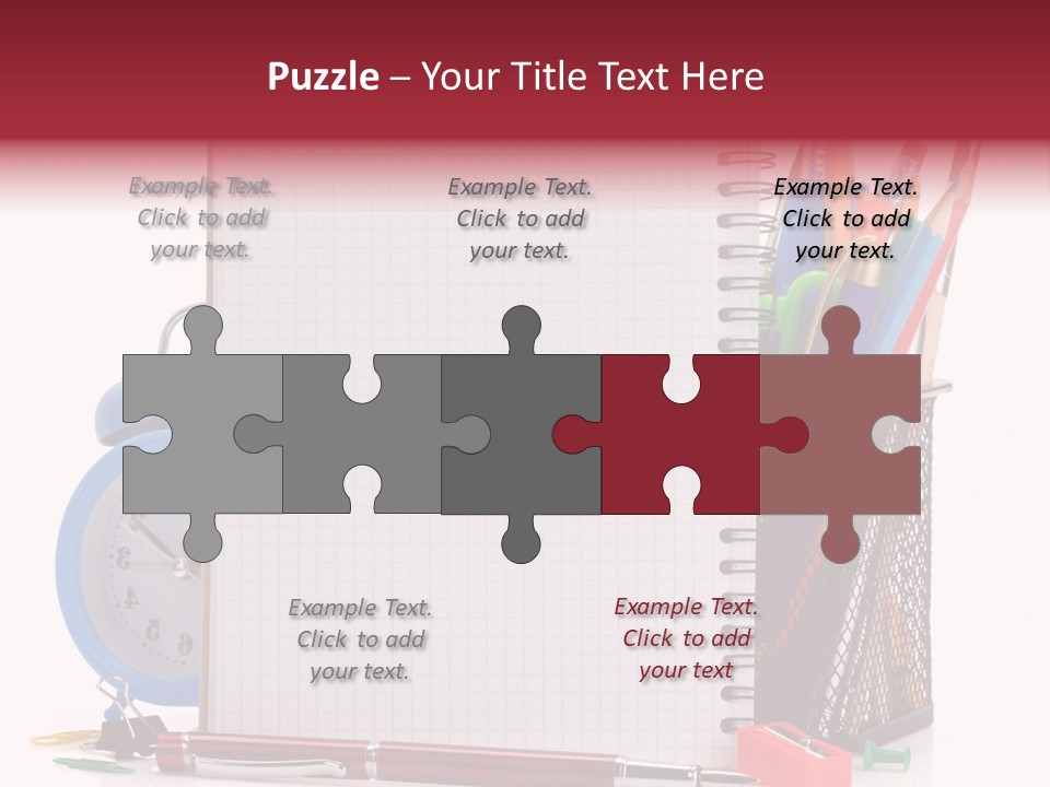 School Paper Supplies PowerPoint Template