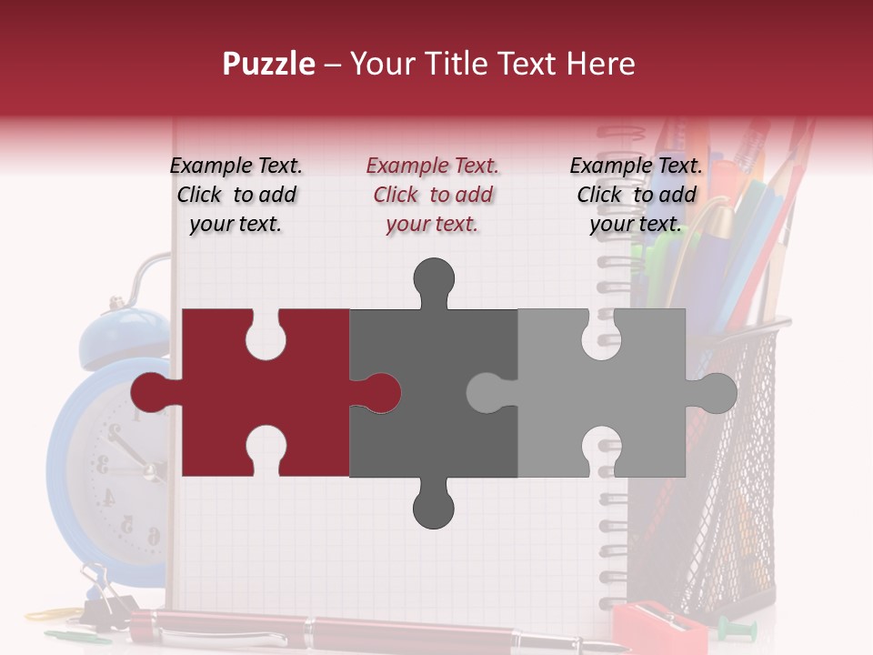 School Paper Supplies PowerPoint Template