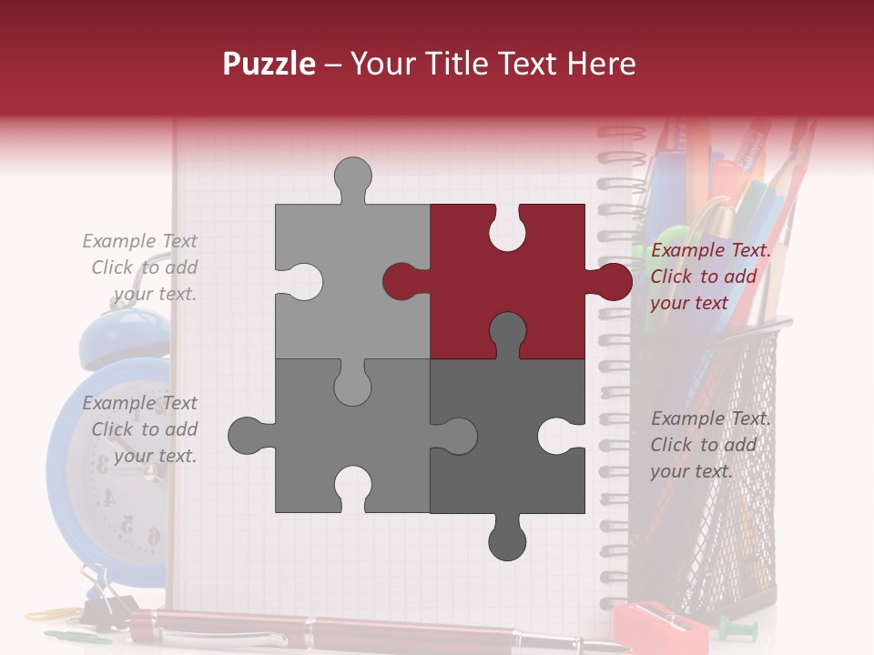 School Paper Supplies PowerPoint Template