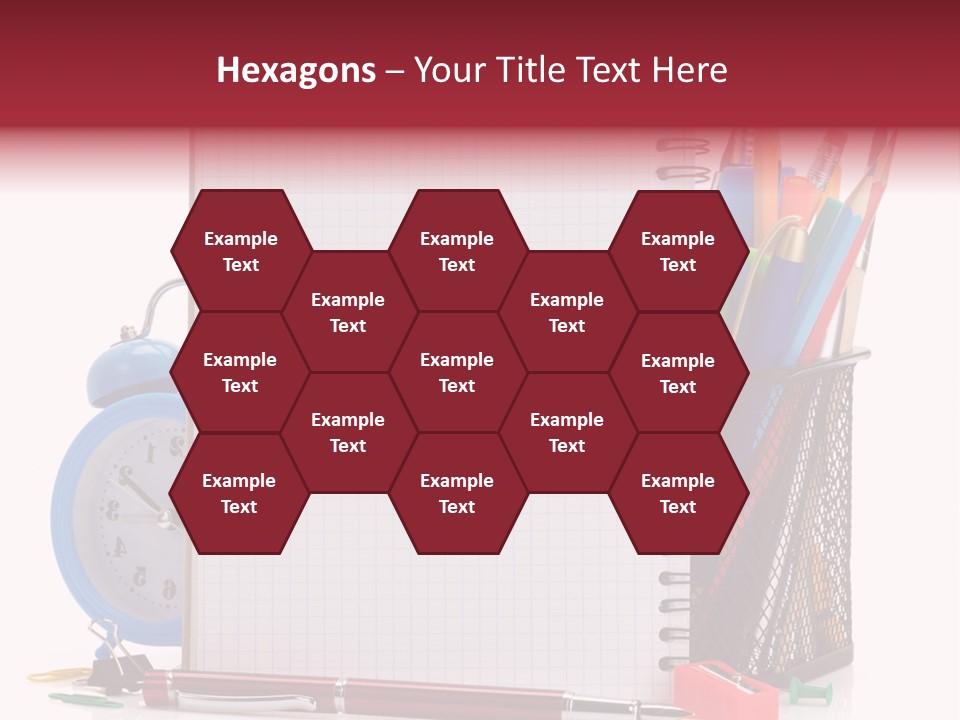 School Paper Supplies PowerPoint Template