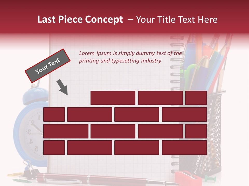 School Paper Supplies PowerPoint Template