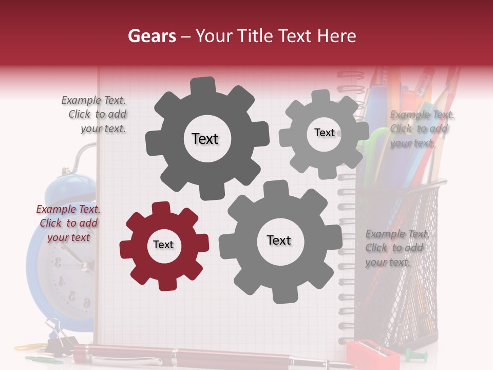 School Paper Supplies PowerPoint Template