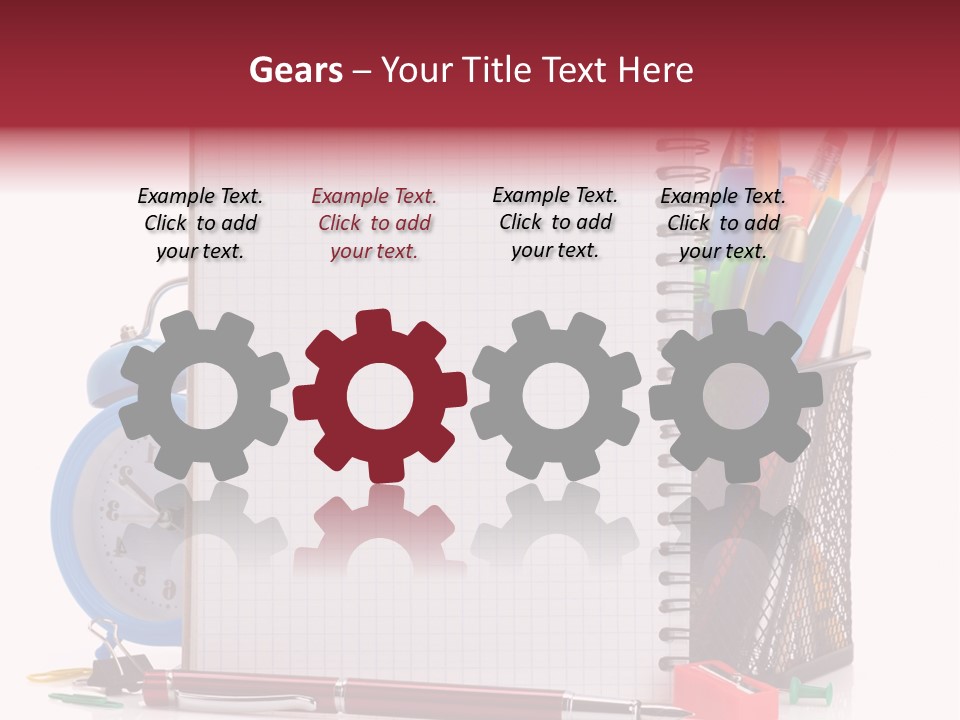 School Paper Supplies PowerPoint Template