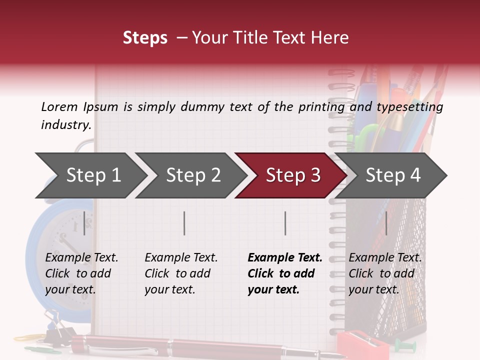 School Paper Supplies PowerPoint Template