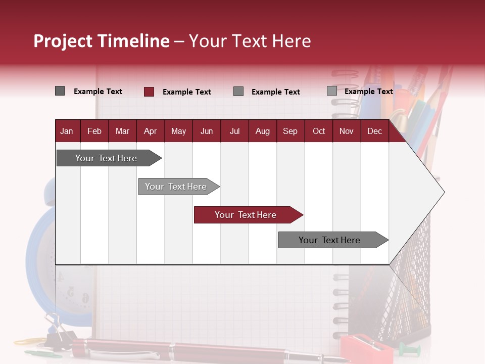 School Paper Supplies PowerPoint Template