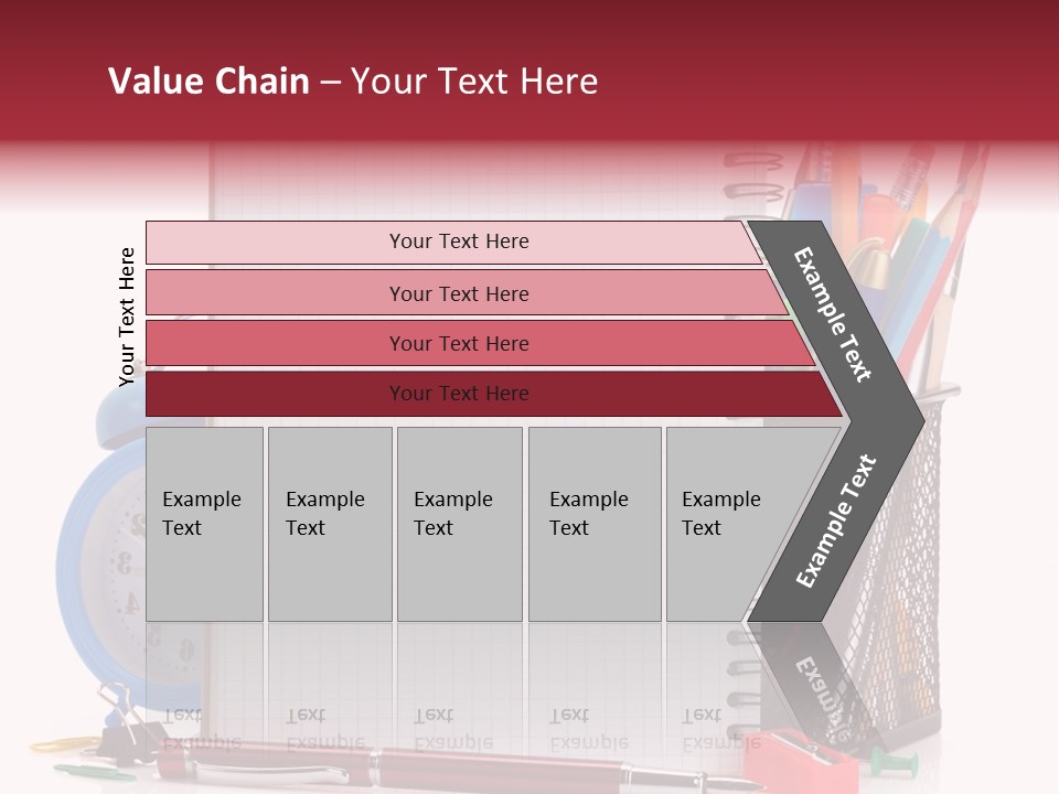 School Paper Supplies PowerPoint Template