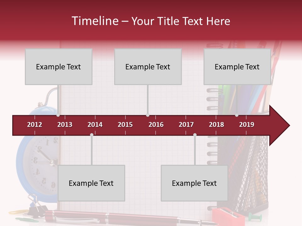 School Paper Supplies PowerPoint Template
