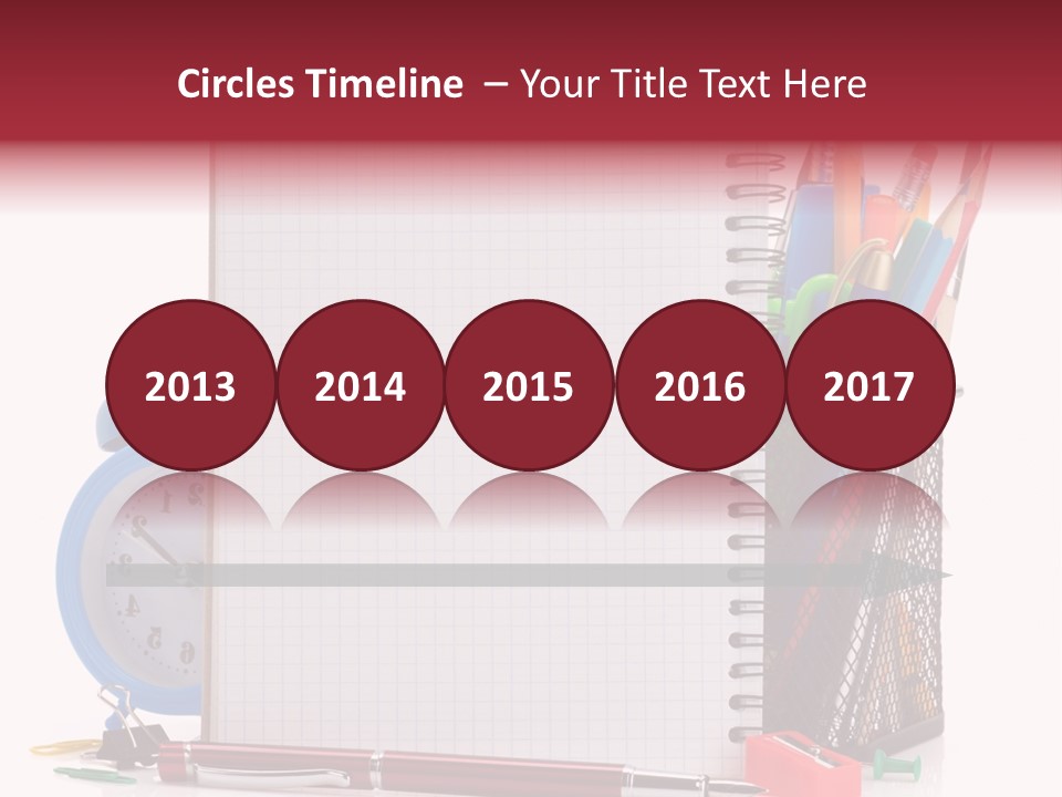 School Paper Supplies PowerPoint Template