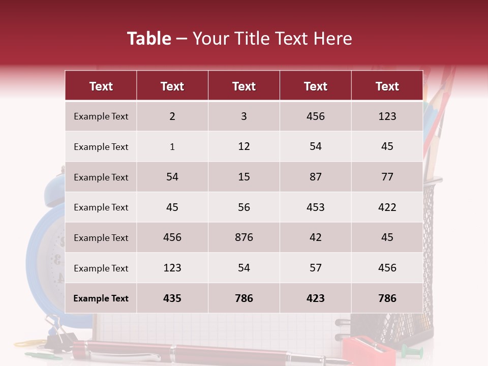 School Paper Supplies PowerPoint Template