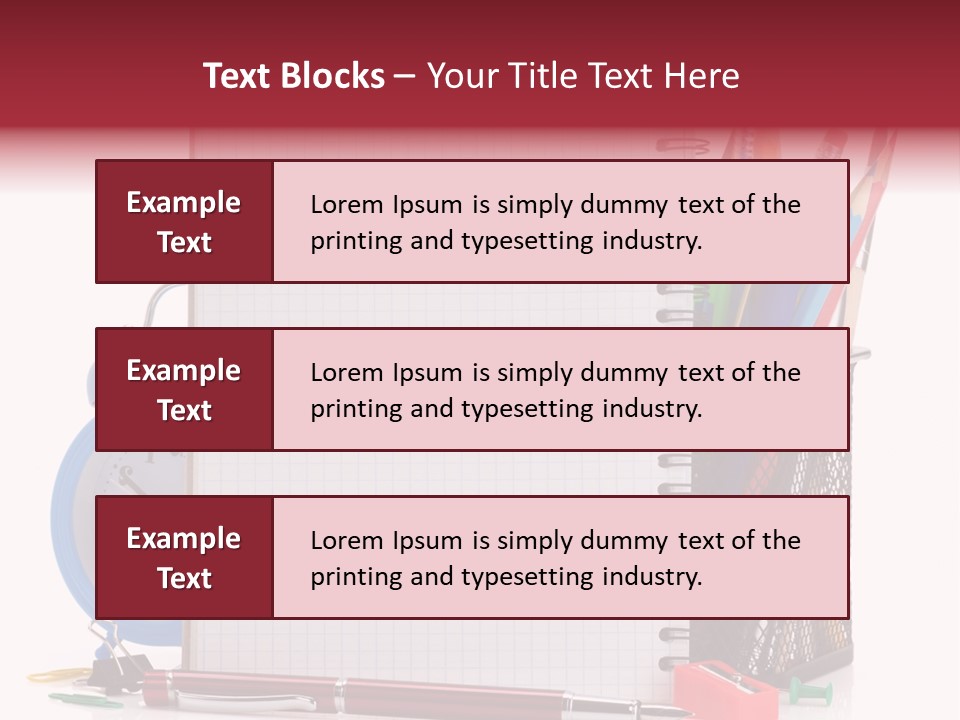 School Paper Supplies PowerPoint Template