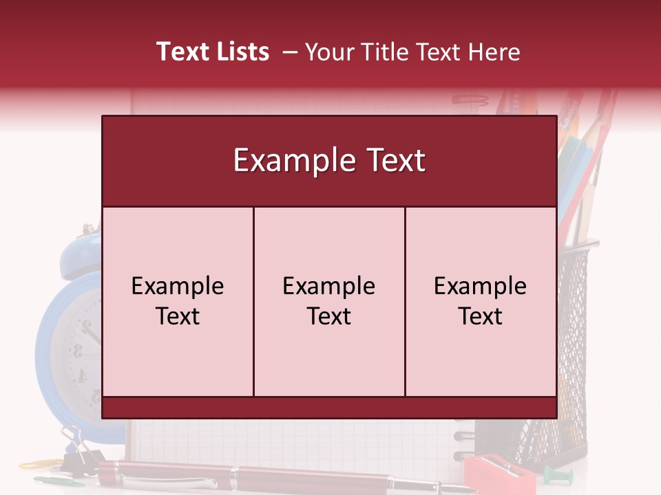 School Paper Supplies PowerPoint Template