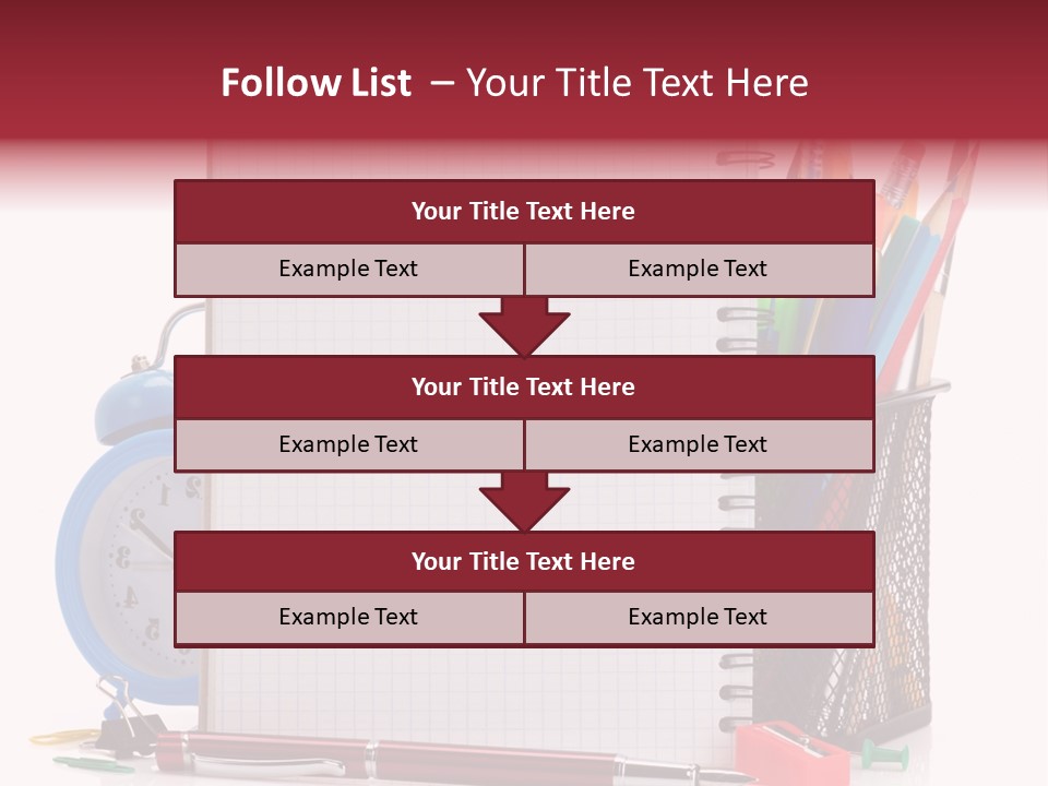School Paper Supplies PowerPoint Template